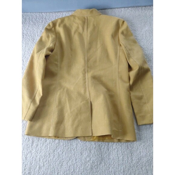 Lafayette 148 NY Size 4 Gold 2 Button Down Cotton/Linen Pockets Jacket Blazer - Picture 7 of 10